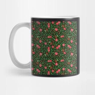 Pomegranates on Forest Green Background by MarcyBrennanArt Mug